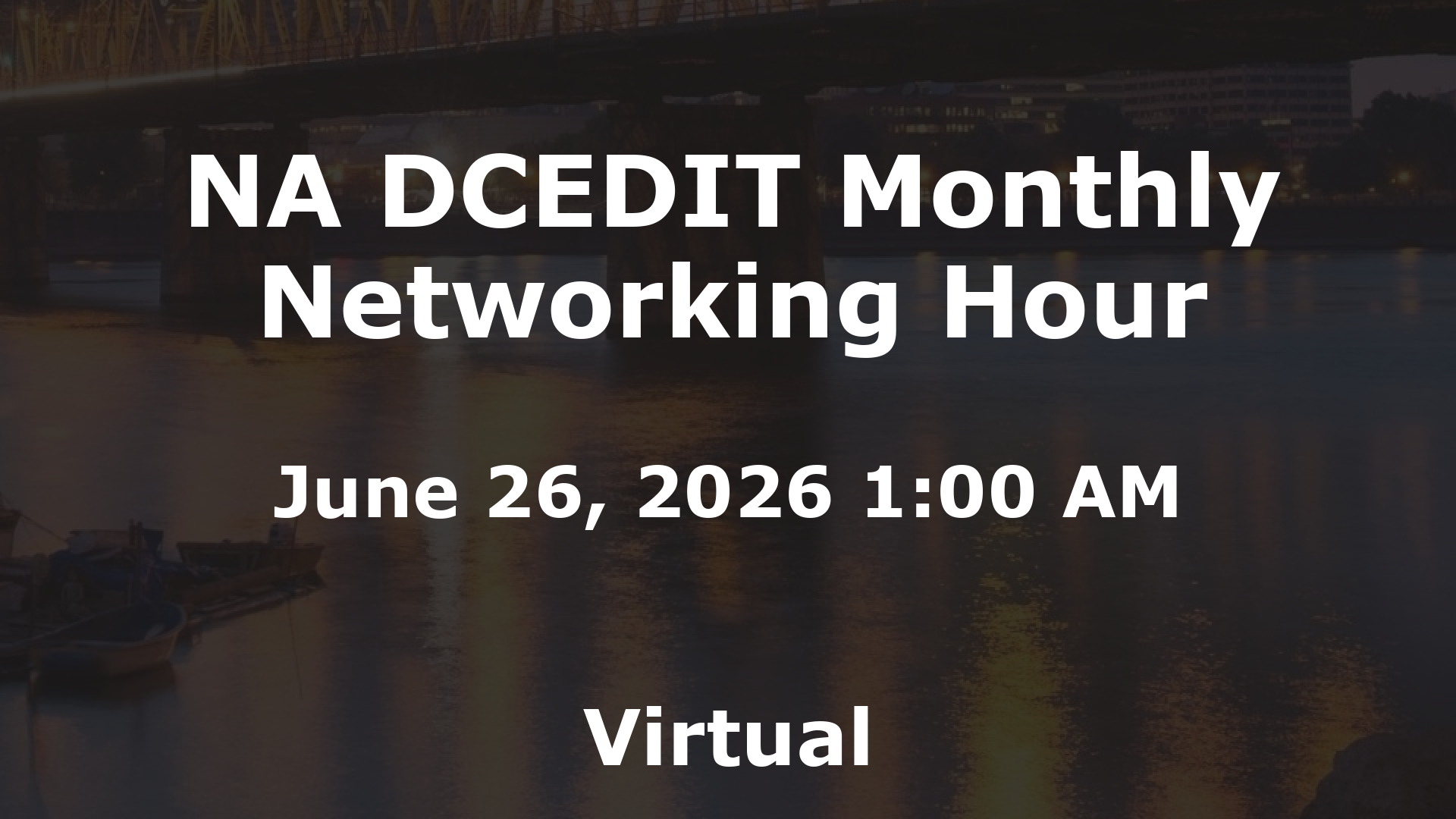 NA DCEDIT Monthly Networking Hour event image